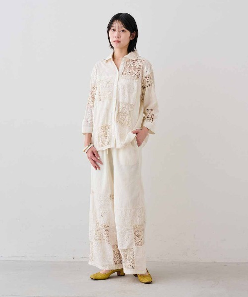 MEDE19F(メデジュウキュウ)の「MEDE19F 〈MADE IN INDIA COLLECTION〉刺繍遣いのパッチワークレースシャツ〈アイボリー〉(シャツ/ブラウス・レディース・アイボリー・1/2)」の12枚目の写真