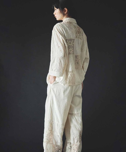 MEDE19F(メデジュウキュウ)の「MEDE19F 〈MADE IN INDIA COLLECTION〉刺繍遣いのパッチワークレースシャツ〈アイボリー〉(シャツ/ブラウス・レディース・アイボリー・1/2)」の5枚目の写真