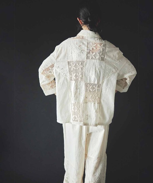 MEDE19F(メデジュウキュウ)の「MEDE19F 〈MADE IN INDIA COLLECTION〉刺繍遣いのパッチワークレースシャツ〈アイボリー〉(シャツ/ブラウス・レディース・アイボリー・1/2)」の7枚目の写真