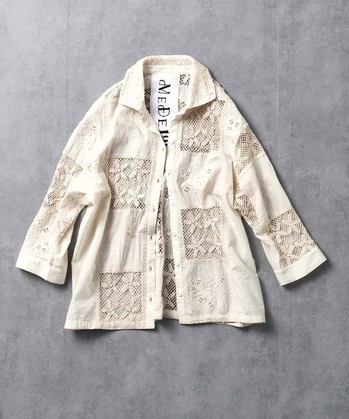 MEDE19F(メデジュウキュウ)の「MEDE19F 〈MADE IN INDIA COLLECTION〉刺繍遣いのパッチワークレースシャツ〈アイボリー〉(シャツ/ブラウス・レディース・アイボリー・1/2)」の19枚目の写真