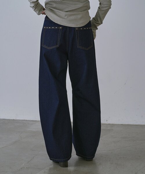 goocy（グーシー）の「スタッズ付きカーブパンツ（デニムパンツ・レディース・ブラック/ブルー系その他/インディゴブルー・FREE）」の16枚目の写真