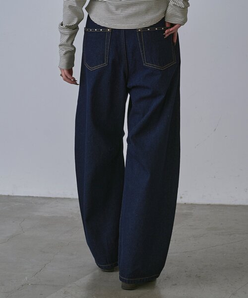 goocy（グーシー）の「スタッズ付きカーブパンツ（デニムパンツ・レディース・ブラック/ブルー系その他/インディゴブルー・FREE）」の17枚目の写真