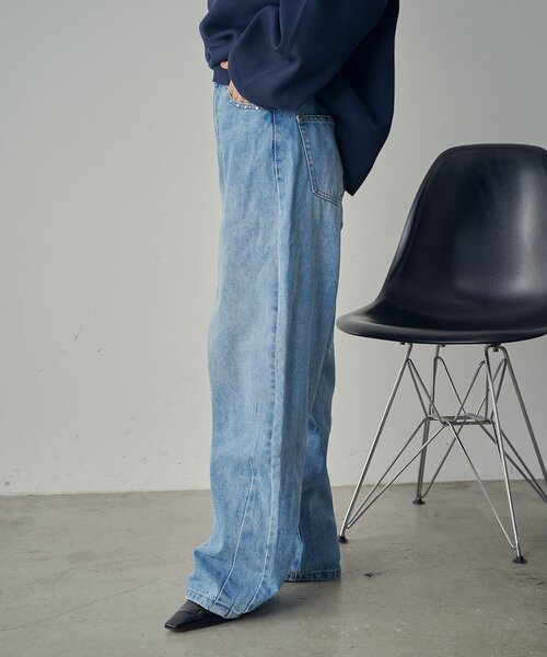 goocy（グーシー）の「スタッズ付きカーブパンツ（デニムパンツ・レディース・ブラック/ブルー系その他/インディゴブルー・FREE）」の19枚目の写真