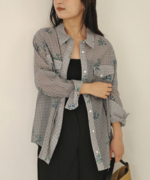 Margaux Dereume × SLOBE cotton silk mix シャツ