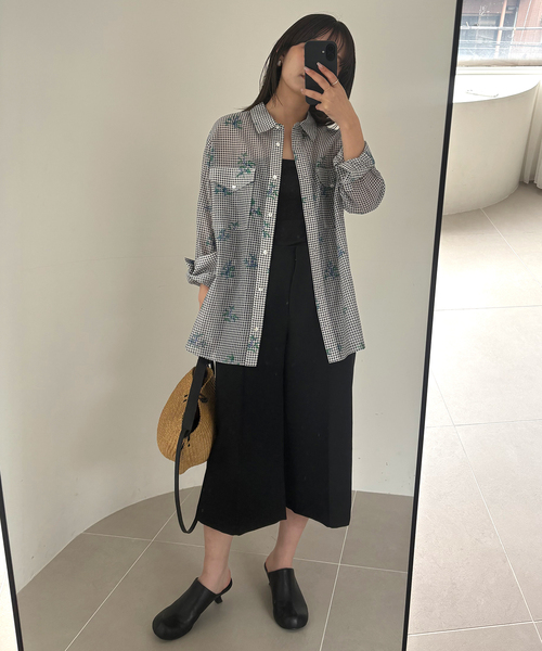 ★☺︎★【新品未使用】スローブイエナ マルゴー コットンシルクミックスシャツ Margaux Dereume × SLOBE cotton silk mix シャツ（シャツ/ブラウス