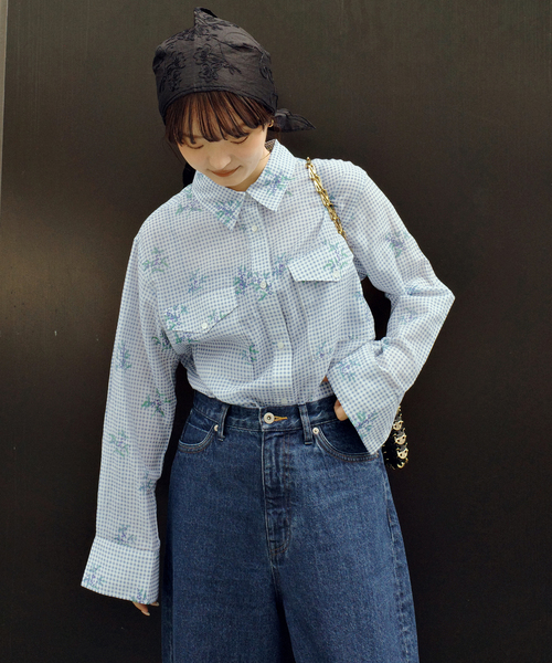 Margaux Dereume × SLOBE cotton silk シャツ Margaux Dereume × SLOBE cotton silk mix シャツ 【公式通販】