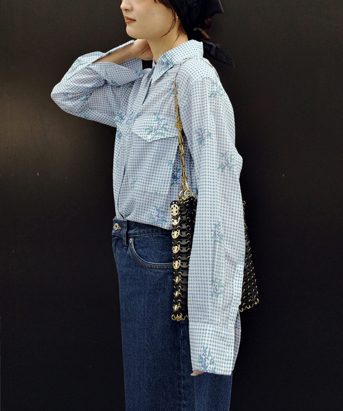 Margaux Dereume × SLOBE cotton silk mix シャツ（シャツ/ブラウス