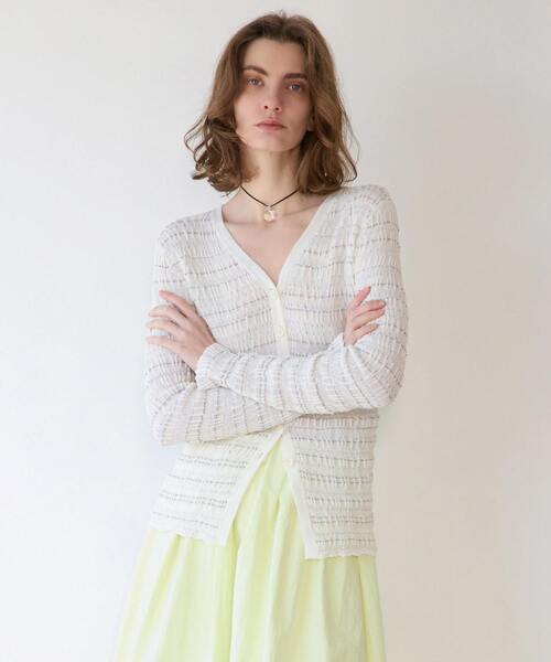 martinique（マルティニーク）の「ジャガードカーディガン（カーディガン/ボレロ・レディース・オフホワイト/ブラック・FREE）」の3枚目の写真