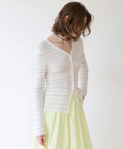 martinique（マルティニーク）の「ジャガードカーディガン（カーディガン/ボレロ・レディース・オフホワイト/ブラック・FREE）」の4枚目の写真