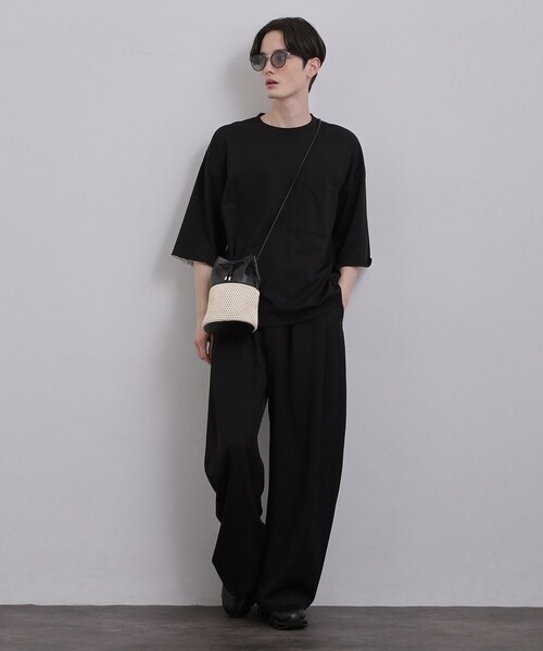 tk.TAKEO KIKUCHI(ティーケータケオキクチ)の「【2WAY】巾着ショルダーバッグ(ショルダーバッグ・メンズ・ブラック/ブラック系4/ブラック系/ホワイト系7・00)」の19枚目の写真