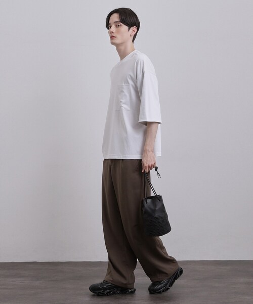 tk.TAKEO KIKUCHI(ティーケータケオキクチ)の「【2WAY】巾着ショルダーバッグ(ショルダーバッグ・メンズ・ブラック/ブラック系4/ブラック系/ホワイト系7・00)」の21枚目の写真