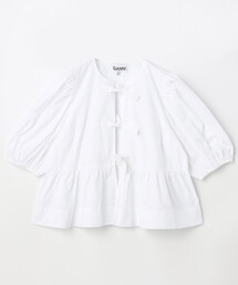 GANNI | GANNI/ガニー Cotton Poplin Peplum Blouse / F7364 / コットンポプリン ペプラムブラウス(シャツ/ブラウス)