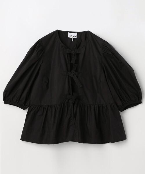 GANNI/ガニー Cotton Poplin Peplum Blouse / F7364 / コットン