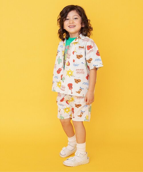 BREEZE（ブリーズ）の「【リンク】シェフシャツ(セットアップ可)（シャツ/ブラウス・キッズ・レインボー/オレンジ/チェック/キナリ・80/90/100/110/120/130/140）」の5枚目の写真