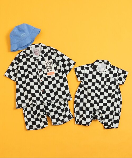 BREEZE（ブリーズ）の「【リンク】シェフシャツ(セットアップ可)（シャツ/ブラウス・キッズ・レインボー/オレンジ/チェック/キナリ・80/90/100/110/120/130/140）」の15枚目の写真