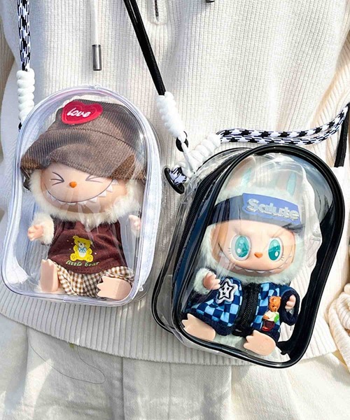 Mignonjour(ミニョンジュール)の「FReePLACe/ショルダー付き 推し クリアポシェット X12793(ボディバッグ/ウエストポーチ・レディース・ホワイト/ブラック・FREE)」の7枚目の写真