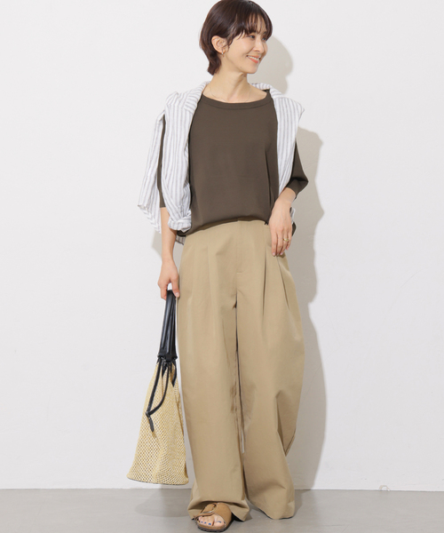 JOURNAL STANDARD relume(ジャーナルスタンダード レリューム)の「接触冷感 / ウォッシャブルクールドルマンプルオーバー(ニット/セーター・レディース・グリーン/ブラック/ライトグレー/ブラウン/ネイビー・FREE)」の8枚目の写真