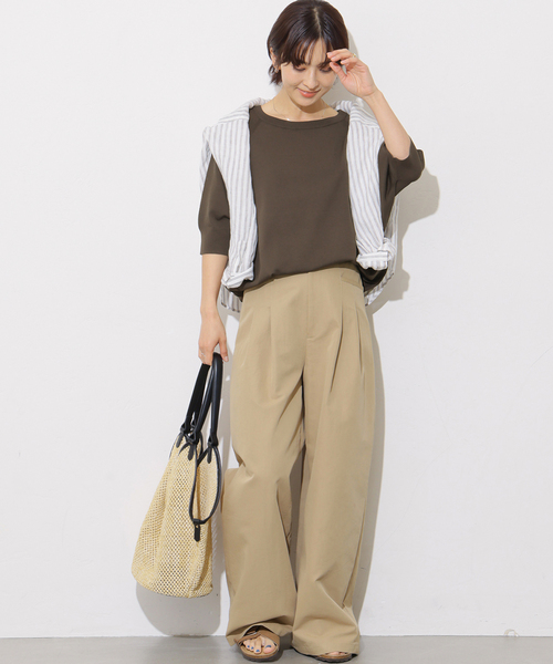 JOURNAL STANDARD relume(ジャーナルスタンダード レリューム)の「接触冷感 / ウォッシャブルクールドルマンプルオーバー(ニット/セーター・レディース・グリーン/ブラック/ライトグレー/ブラウン/ネイビー・FREE)」の9枚目の写真