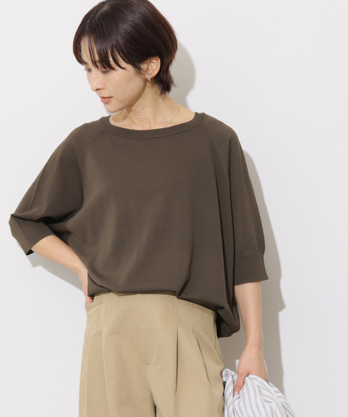 JOURNAL STANDARD relume(ジャーナルスタンダード レリューム)の「接触冷感 / ウォッシャブルクールドルマンプルオーバー(ニット/セーター・レディース・グリーン/ブラック/ライトグレー/ブラウン/ネイビー・FREE)」の11枚目の写真