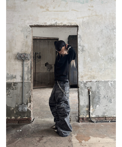 ROARINGRAD(ロアリングラド)の「W.スラブデストロイドロングスリーブブラック(Tシャツ/カットソー・レディース・その他・MEDIUM/LARGE)」の5枚目の写真