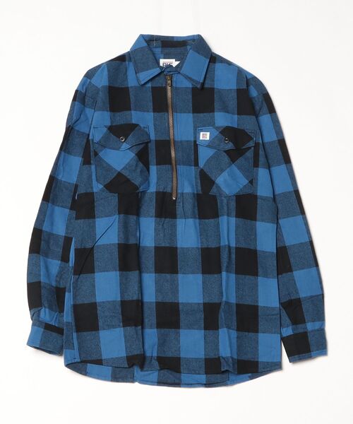 BIG BILL(ビッグビル)の「【T18】【BIG BILL/ビッグ ビル】PREMIUM FLANNEL WORK SHIRT WITH ZIPPER(シャツ/ブラウス・メンズ・ブルー/レッド/ホワイト・LARGE/SMALL)」の3枚目の写真