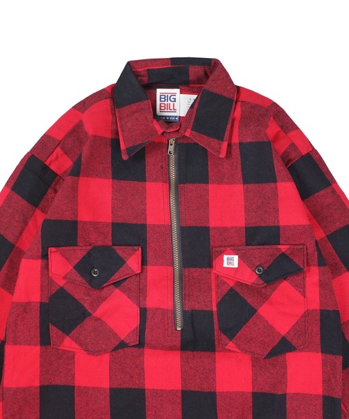 BIG BILL(ビッグビル)の「【T18】【BIG BILL/ビッグ ビル】PREMIUM FLANNEL WORK SHIRT WITH ZIPPER(シャツ/ブラウス・メンズ・ブルー/レッド/ホワイト・LARGE/SMALL)」の6枚目の写真