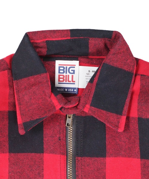 BIG BILL(ビッグビル)の「【T18】【BIG BILL/ビッグ ビル】PREMIUM FLANNEL WORK SHIRT WITH ZIPPER(シャツ/ブラウス・メンズ・ブルー/レッド/ホワイト・LARGE/SMALL)」の7枚目の写真