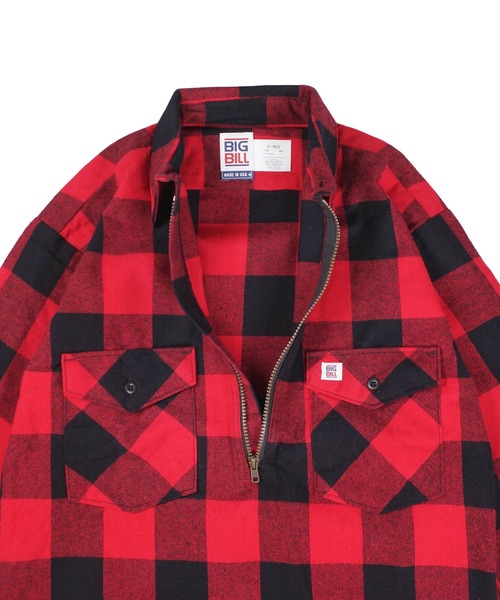 BIG BILL(ビッグビル)の「【T18】【BIG BILL/ビッグ ビル】PREMIUM FLANNEL WORK SHIRT WITH ZIPPER(シャツ/ブラウス・メンズ・ブルー/レッド/ホワイト・LARGE/SMALL)」の11枚目の写真