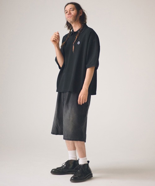 ADAM PATEK(アダムパテック)の「ADAMPATEK/BITE APPLE patch polo shirt/鹿の子ポロシャツ(ポロシャツ・メンズ・グレー/ホワイト/ブラック・1/2)」の18枚目の写真