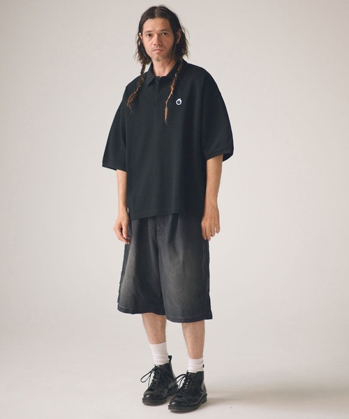 ADAM PATEK(アダムパテック)の「ADAMPATEK/BITE APPLE patch polo shirt/鹿の子ポロシャツ(ポロシャツ・メンズ・グレー/ホワイト/ブラック・1/2)」の9枚目の写真