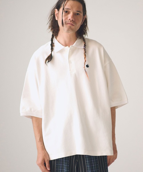 ADAM PATEK(アダムパテック)の「ADAMPATEK/BITE APPLE patch polo shirt/鹿の子ポロシャツ(ポロシャツ・メンズ・グレー/ホワイト/ブラック・1/2)」の13枚目の写真