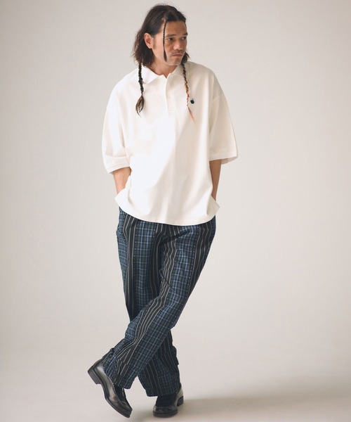 ADAM PATEK(アダムパテック)の「ADAMPATEK/BITE APPLE patch polo shirt/鹿の子ポロシャツ(ポロシャツ・メンズ・グレー/ホワイト/ブラック・1/2)」の16枚目の写真