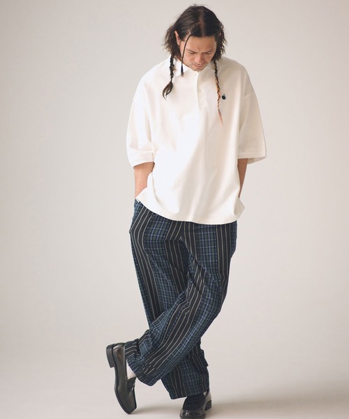 ADAM PATEK(アダムパテック)の「ADAMPATEK/BITE APPLE patch polo shirt/鹿の子ポロシャツ(ポロシャツ・メンズ・グレー/ホワイト/ブラック・1/2)」の6枚目の写真