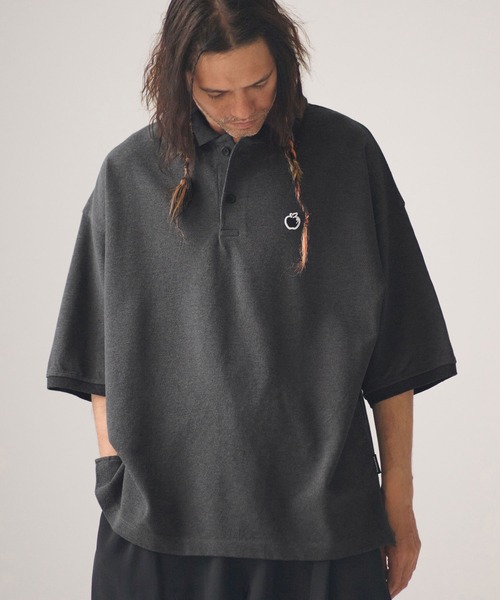 ADAM PATEK(アダムパテック)の「ADAMPATEK/BITE APPLE patch polo shirt/鹿の子ポロシャツ(ポロシャツ・メンズ・グレー/ホワイト/ブラック・1/2)」の19枚目の写真