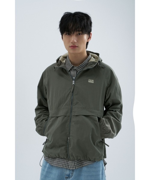 codegraphy（コードグラフィー）の「Contrast Hooded Jumper CBFSUJP001（ブルゾン・メンズ・カーキ/ダークネイビー・LARGE/MEDIUM）」の2枚目の写真