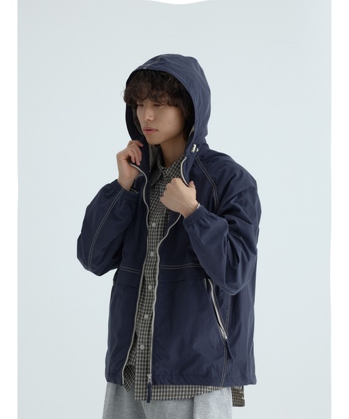 codegraphy（コードグラフィー）の「Contrast Hooded Jumper CBFSUJP001（ブルゾン・メンズ・カーキ/ダークネイビー・LARGE/MEDIUM）」の3枚目の写真