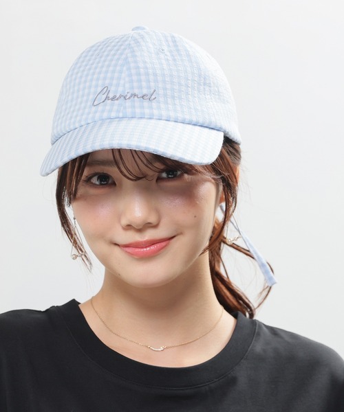 Honeys(ハニーズ)の「バックリボン柄キャップ(キャップ・レディース・ベージュ系1/ブラック系1/サックスブルー系1・M/S)」の22枚目の写真
