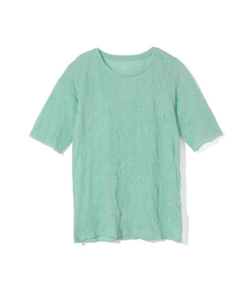 MIDIUMISOLID(ミディウミソリッド)の「MIDIUMISOLID for Ladies シースルークルーネックハーフスリーブインナー(Tシャツ/カットソー・レディース・オフホワイト/パープル/ブラック・FREE)」の4枚目の写真