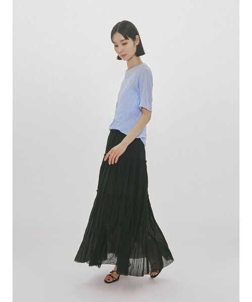MIDIUMISOLID(ミディウミソリッド)の「MIDIUMISOLID for Ladies シースルークルーネックハーフスリーブインナー(Tシャツ/カットソー・レディース・オフホワイト/パープル/ブラック・FREE)」の18枚目の写真