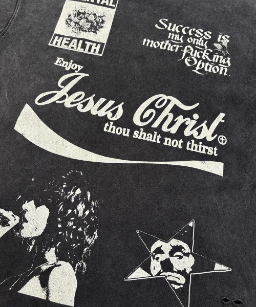 STYLISE（スタイライズ）の「【TALKING ABOUT THE ABSTRACTION】JESUS CHRIST TEE2 / ブラック [26SS-T-008]（Tシャツ/カットソー・メンズ・ブラック・M/L）」の4枚目の写真