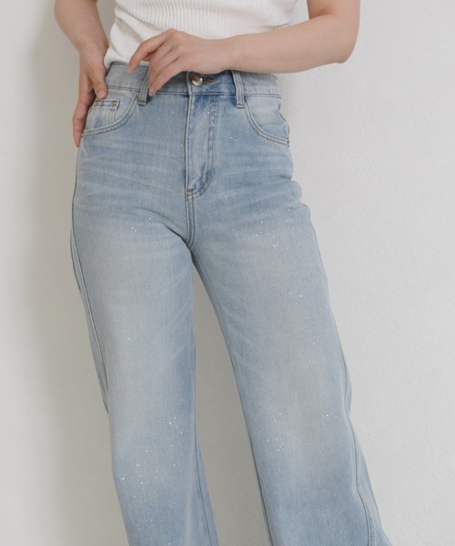 MISCH MASCH(ミッシュマッシュ)の「WEB限定 2026春夏新作 きらめきラメ入り美脚デニムパンツ(デニムパンツ・レディース・ブルー・M/S)」の10枚目の写真