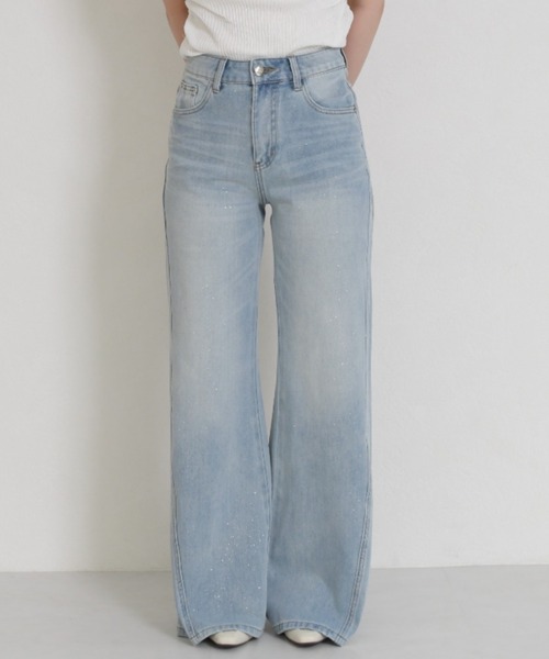 MISCH MASCH(ミッシュマッシュ)の「WEB限定 2026春夏新作 きらめきラメ入り美脚デニムパンツ(デニムパンツ・レディース・ブルー・M/S)」の16枚目の写真