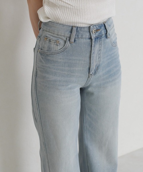 MISCH MASCH(ミッシュマッシュ)の「WEB限定 2026春夏新作 きらめきラメ入り美脚デニムパンツ(デニムパンツ・レディース・ブルー・M/S)」の20枚目の写真