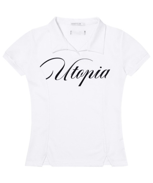 FANCY CLUB（ファンシークラブ）の「【FANCY CLUB】UTOPIA COLLAR TEE / 【ファンシークラブ】ユートピア襟付き半袖Tシャツ（Tシャツ/カットソー・レディース・ブラック/ホワイト・ONE SIZE）」の10枚目の写真