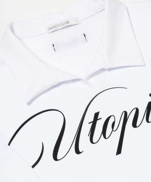 FANCY CLUB（ファンシークラブ）の「【FANCY CLUB】UTOPIA COLLAR TEE / 【ファンシークラブ】ユートピア襟付き半袖Tシャツ（Tシャツ/カットソー・レディース・ブラック/ホワイト・ONE SIZE）」の12枚目の写真