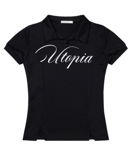 FANCY CLUB（ファンシークラブ）の「【FANCY CLUB】UTOPIA COLLAR TEE / 【ファンシークラブ】ユートピア襟付き半袖Tシャツ（Tシャツ/カットソー・レディース・ブラック/ホワイト・ONE SIZE）」の20枚目の写真