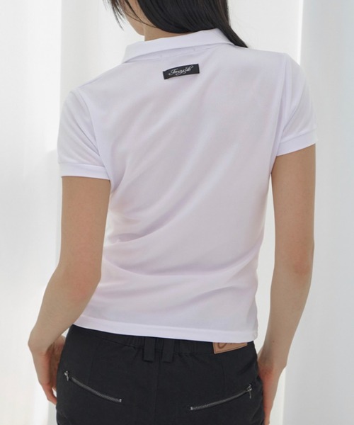 FANCY CLUB（ファンシークラブ）の「【FANCY CLUB】UTOPIA COLLAR TEE / 【ファンシークラブ】ユートピア襟付き半袖Tシャツ（Tシャツ/カットソー・レディース・ブラック/ホワイト・ONE SIZE）」の6枚目の写真