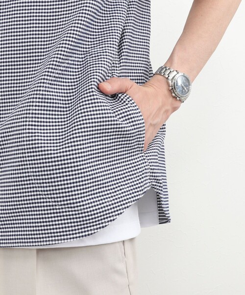 DANTON(ダントン)の「【DANTON/ダントン】ROUND COLLAR P.O SHIRT SS 26SS(DT-B0284 OXP)(シャツ/ブラウス・メンズ・ブルー系その他6・38/40/42/44)」の3枚目の写真