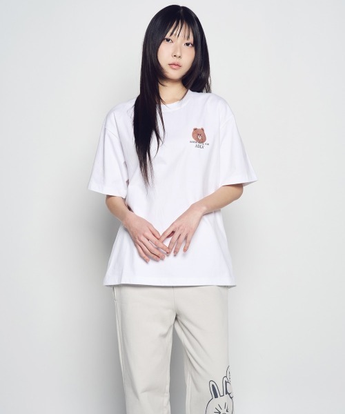 acme de la vie(アクメドラビ)の「【日本未発売/WEB限定】acme de la vie(アクメドラビ)/ラインフレンズ コラボ ベーシック ロゴ Tシャツ 半袖 クルーネック/BASIC LOGO WITH LINE FRIENDS SHORT SLEEVE T-SHIRT(Tシャツ/カットソー・レディース・ホワイト/ブラック/ライトピンク・M/L)」の19枚目の写真