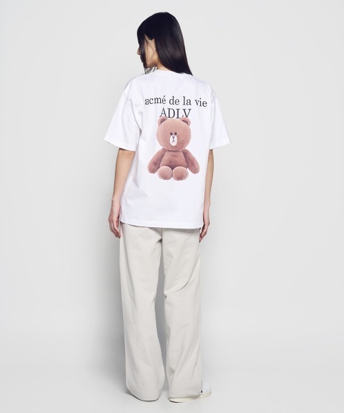 acme de la vie(アクメドラビ)の「【日本未発売/WEB限定】acme de la vie(アクメドラビ)/ラインフレンズ コラボ ベーシック ロゴ Tシャツ 半袖 クルーネック/BASIC LOGO WITH LINE FRIENDS SHORT SLEEVE T-SHIRT(Tシャツ/カットソー・レディース・ホワイト/ブラック/ライトピンク・M/L)」の20枚目の写真